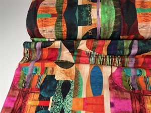 Bomuldsjersey - farverige og abstrakte mønstre 